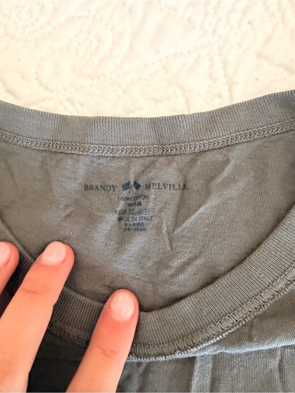 Brandy Melville Olive Crewneck Tee